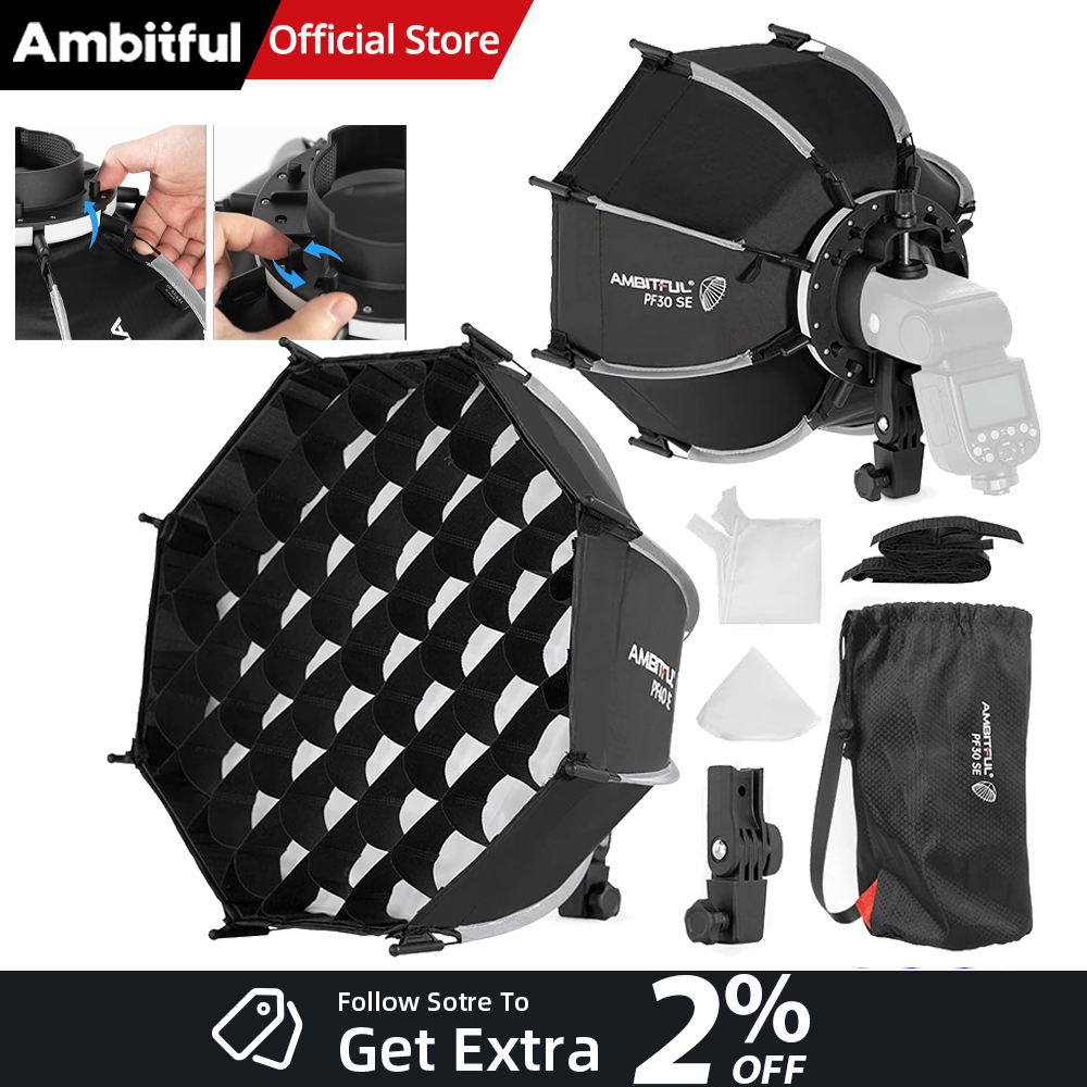 Photography Lighting Softbox - AMBITFUL PF30/PF40 30cm/40cm Mini Speedlite Portátil