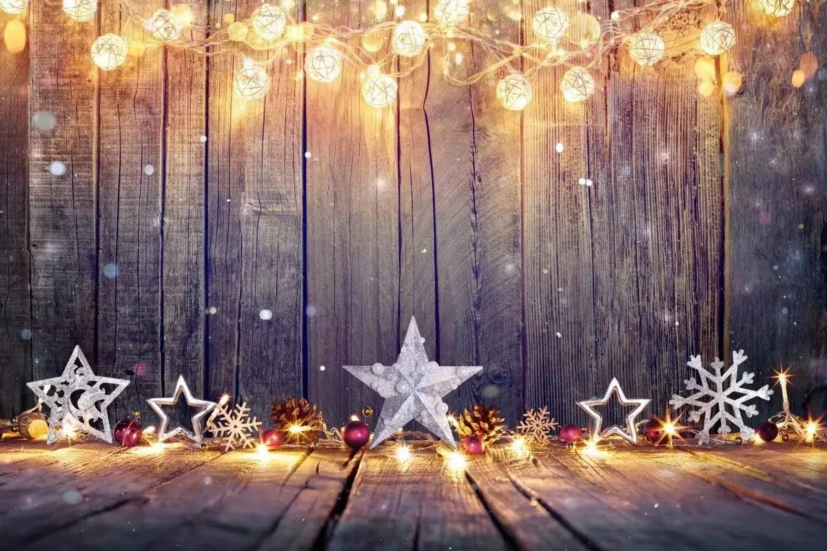 Vintage Photography Lighting - Cenário de Natal com mesa de