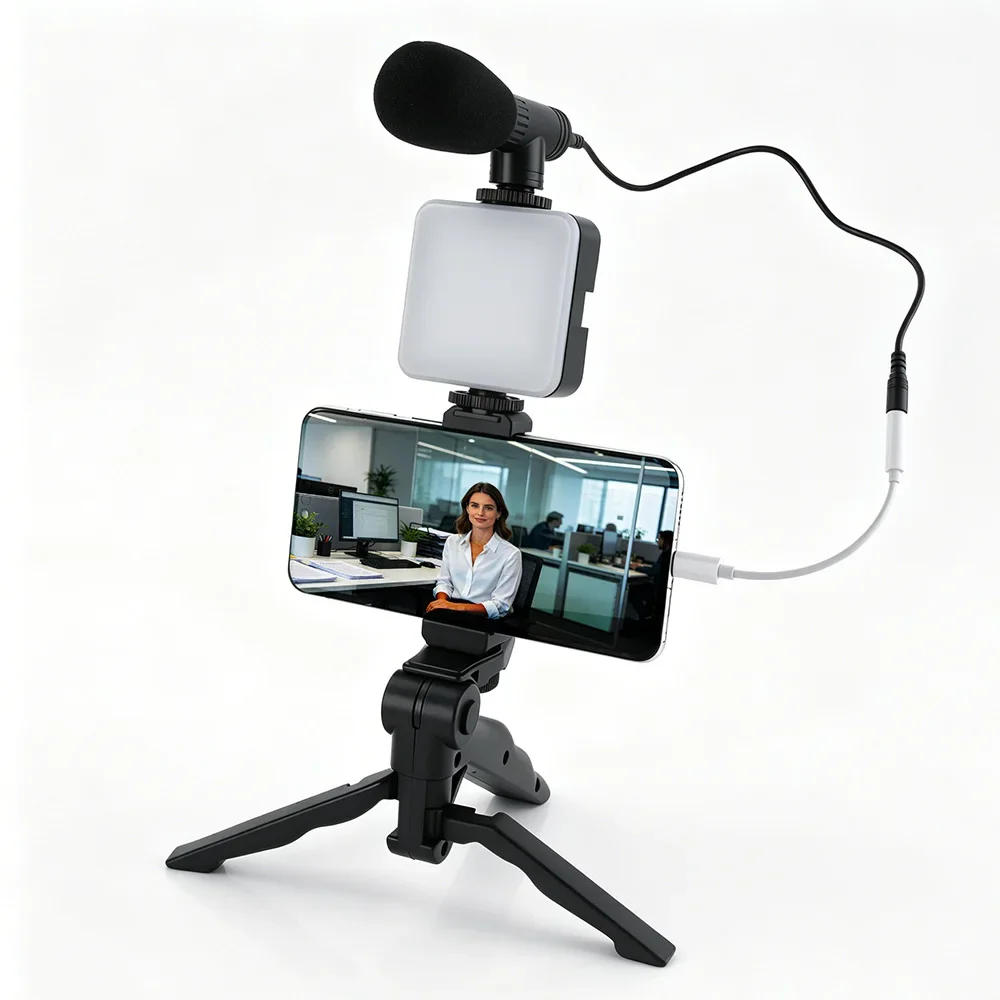 Photography Lighting Kit Portable - Kit de Vlogging para Smartphone com