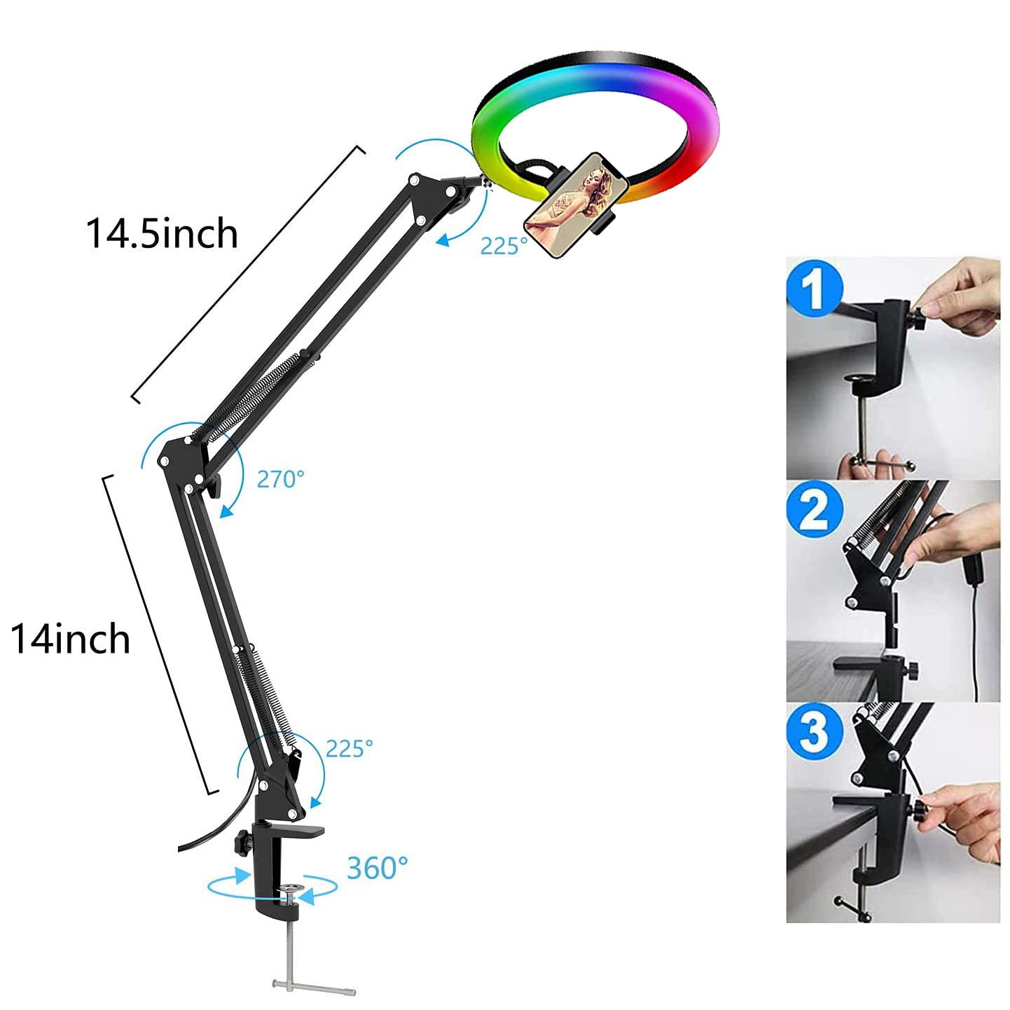 Anel de Luz LED RGB para Selfi - Photography Mobile Lighting avaliação e preço