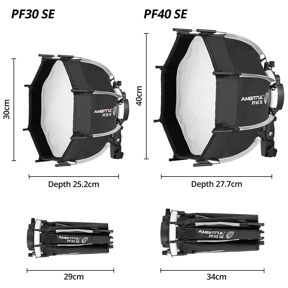 AMBITFUL PF30/PF40 30cm/40cm M - Photography Lighting Softbox avaliação e preço
