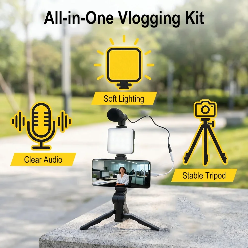 Kit de Vlogging para Smartphon - Photography Lighting Kit Portable avaliação e preço
