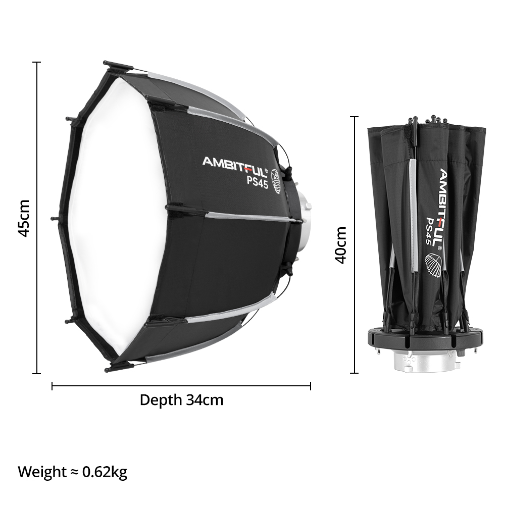 Mini Softbox Octogonal Ambitfu - Photography Lighting Grid avaliação e preço