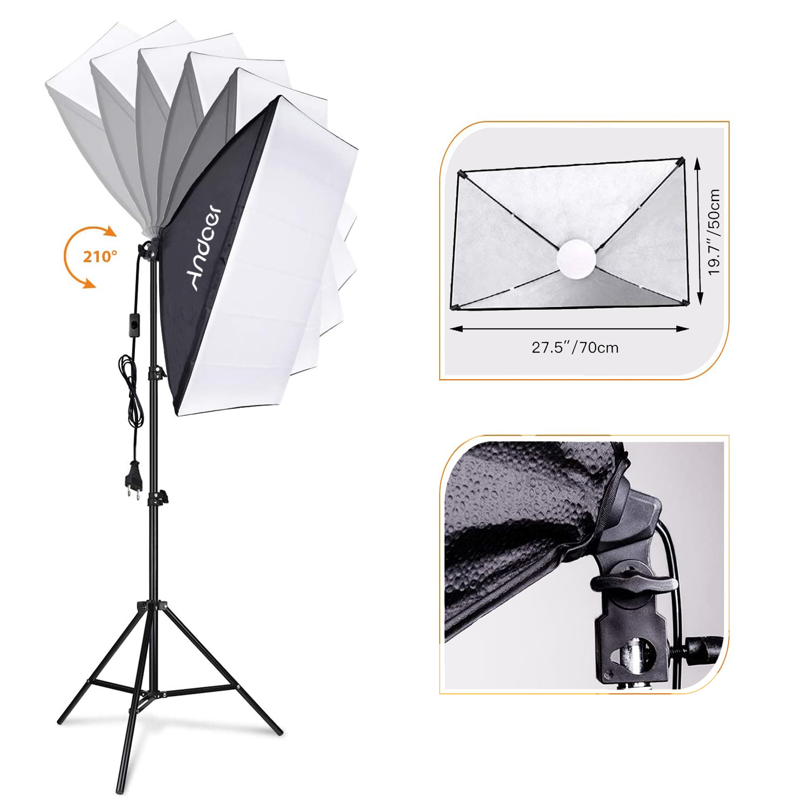 Andoer estúdio fotografia kit  - Photography Lighting Softbox avaliação e preço